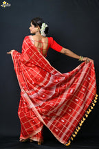 Tissue Cotton Jhal Saree
