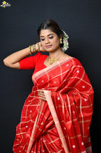 Tissue Cotton Jhal Saree